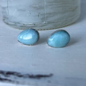 Laramar and Sterling Silver Teardrop Stud Earrings